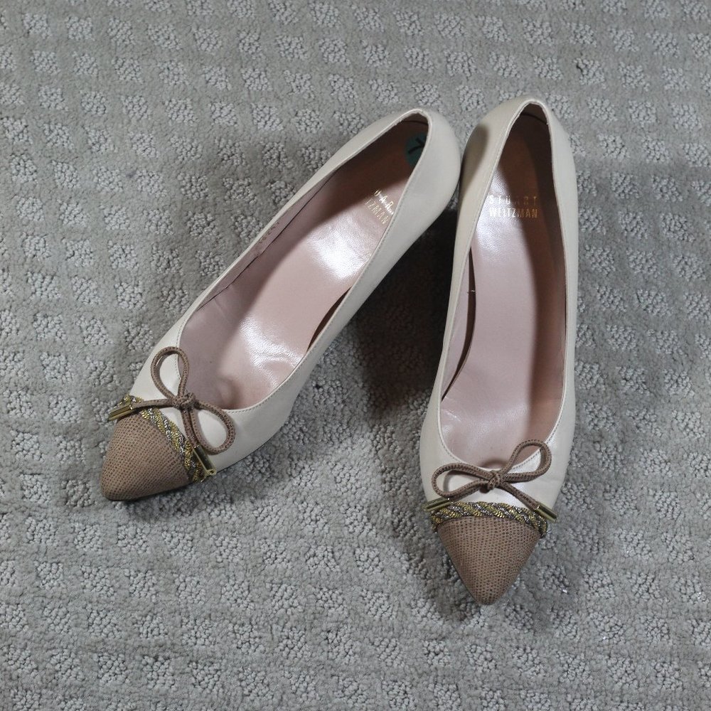 Stuart Weitzman Size 7.5 Beige and Tan 2.5" Heels